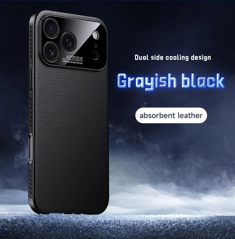 Luxury iPhone Case — Vegan Leather Heat-Dissipation Cover with Strong Magnetic Adsorption, Camera Lens Protector, Shockproof Dual-Layer Full-Coverage Design