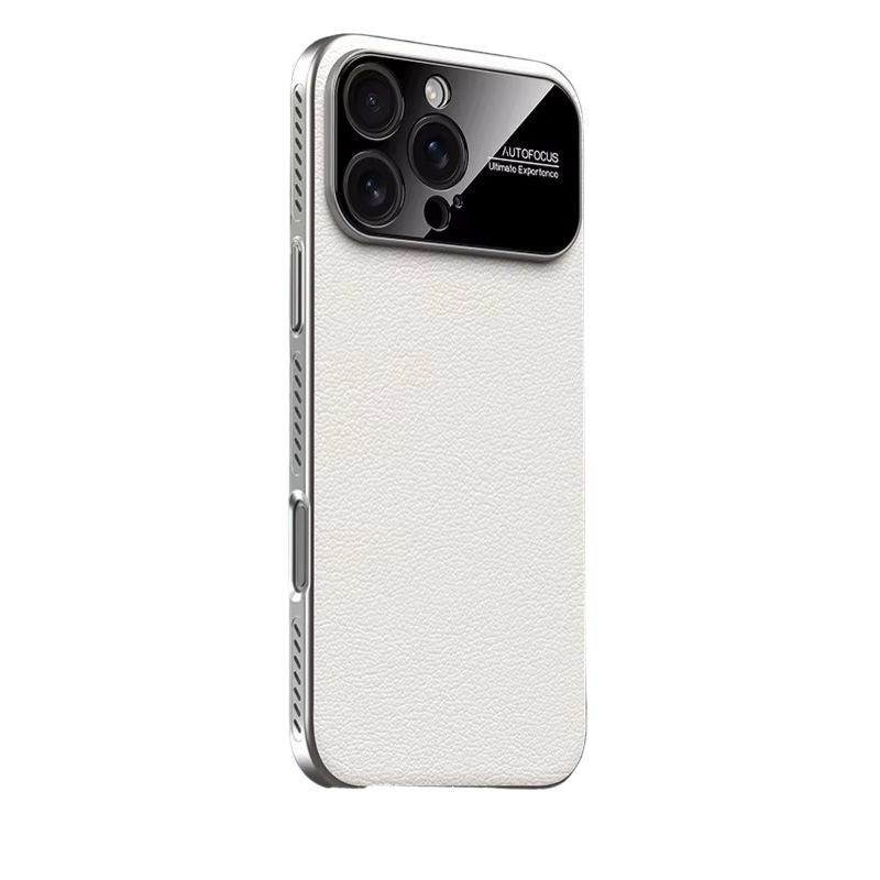 Luxury iPhone Case — Vegan Leather Heat-Dissipation Cover with Strong Magnetic Adsorption, Camera Lens Protector, Shockproof Dual-Layer Full-Coverage Design