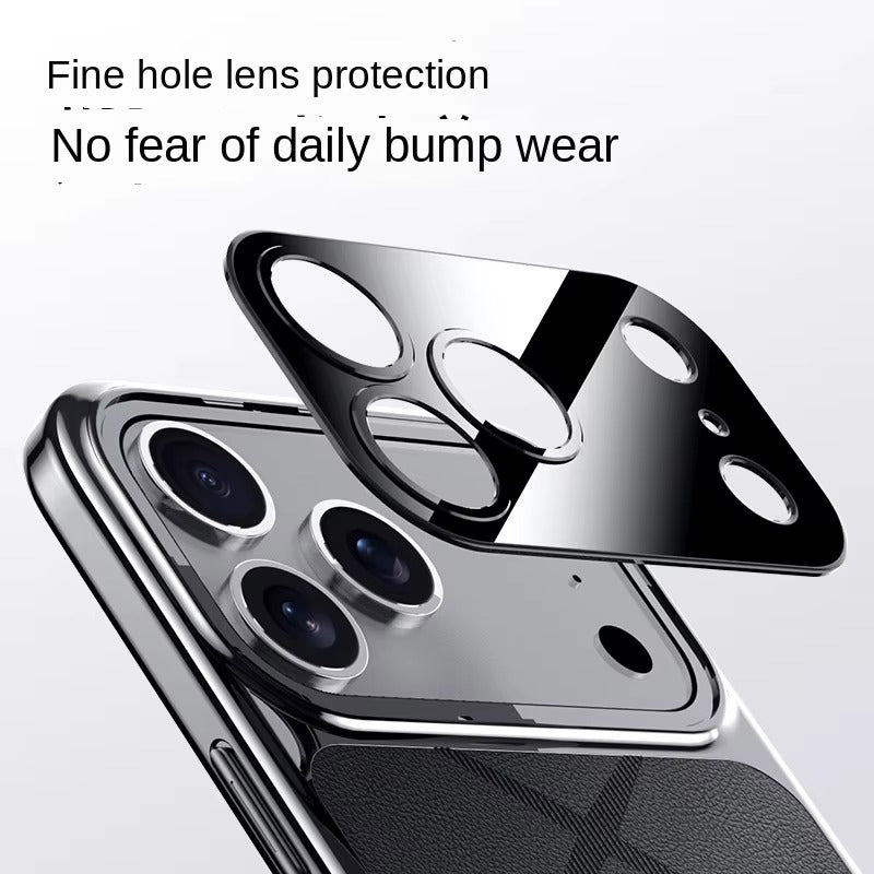 Luxury iPhone Case — Vegan Leather Integrated-Lens Cover with Scratch-Resistant Anti-Fingerprint Protection, Shockproof Non-Slip Half-Wrapped Design