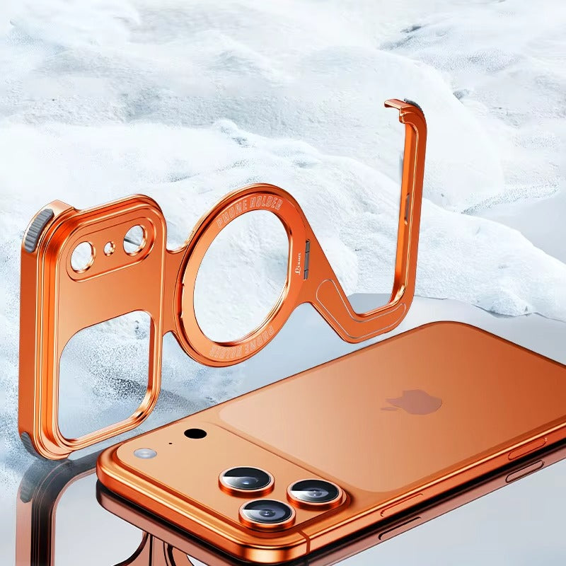 Luxury iPhone Case — Z-Shape Aluminum Alloy Frameless Magnetic Cover with Metal Shockproof Protection and Slim Minimal Design