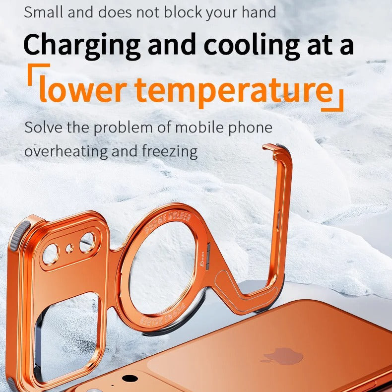 Luxury iPhone Case — Z-Shape Aluminum Alloy Frameless Magnetic Cover with Metal Shockproof Protection and Slim Minimal Design