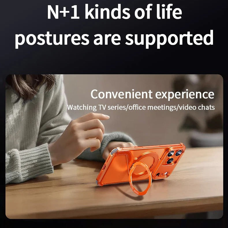 Luxury iPhone Case — Z-Shape Aluminum Alloy Frameless Magnetic Cover with Metal Shockproof Protection and Slim Minimal Design