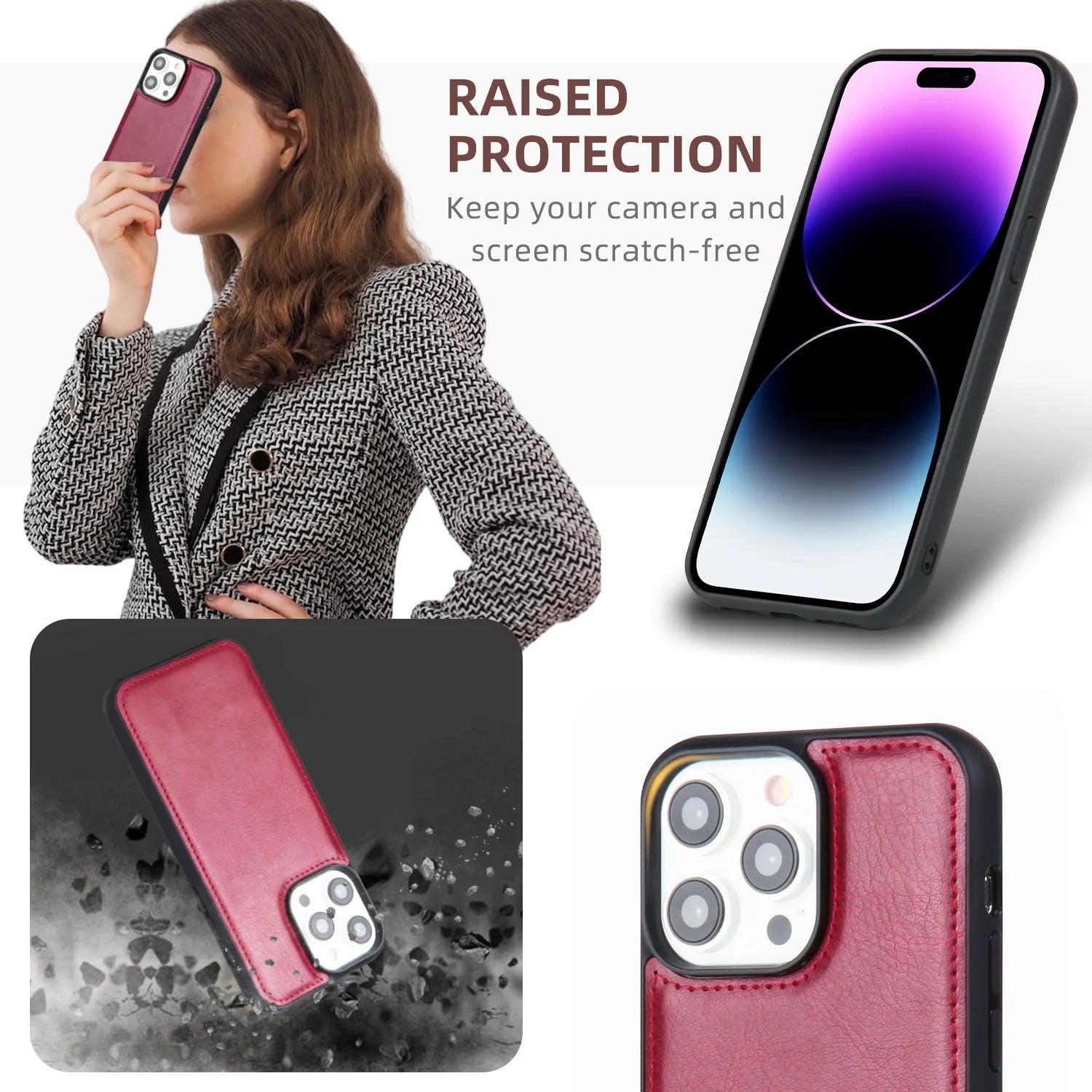 Luxury iPhone Case — 2-in-1 Detachable Magnetic Flip Leather Wallet with Zipper Purse, Dual-Layer Protection and Anti-Fingerprint Design