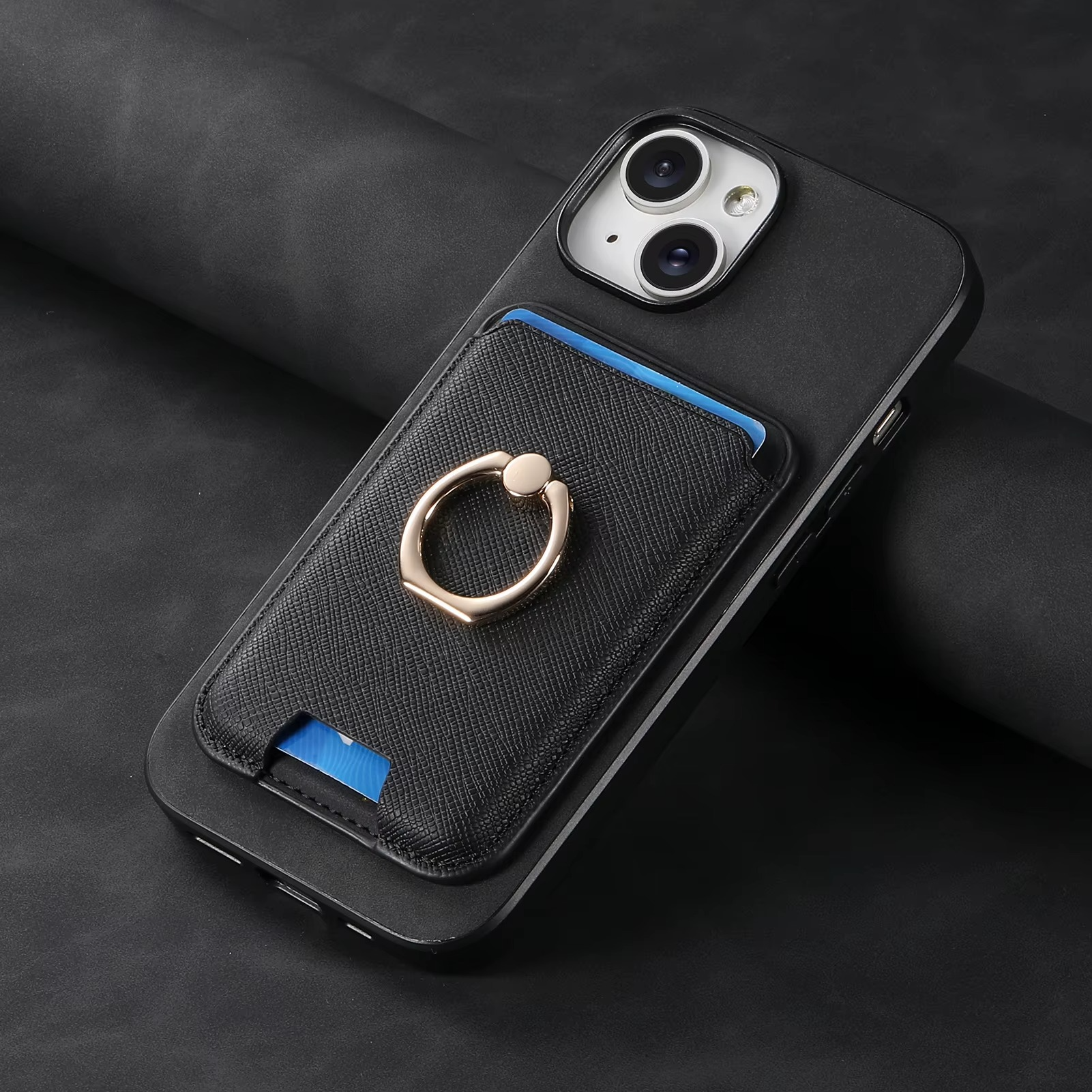 Luxury iPhone Detachable Magnetic Wallet Case — Leather Cover with Card Holder, Ring Stand Function, Shockproof Protection, Anti-Fingerprint Scratch-Resistant Design