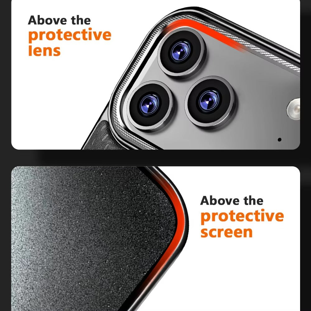 Luxury iPhone Diamond Pattern Leather Case — MagSafe Magnetic Charging, Rotating Bracket Holder, Full Coverage Shockproof Anti-Fingerprint Protection