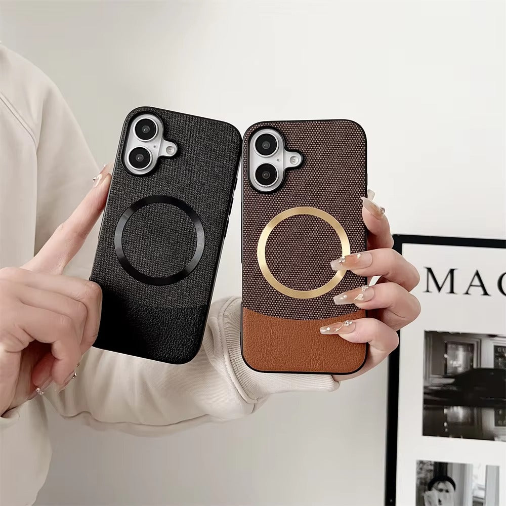Luxury iPhone Fabric MagSafe Case — Ultra-Slim Business Cloth Cover with Magnetic Wireless Charging, Shockproof Anti-Fingerprint Scratch-Resistant Design