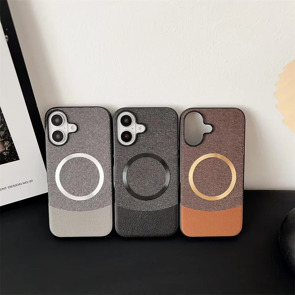 Luxury iPhone Fabric MagSafe Case — Ultra-Slim Business Cloth Cover with Magnetic Wireless Charging, Shockproof Anti-Fingerprint Scratch-Resistant Design