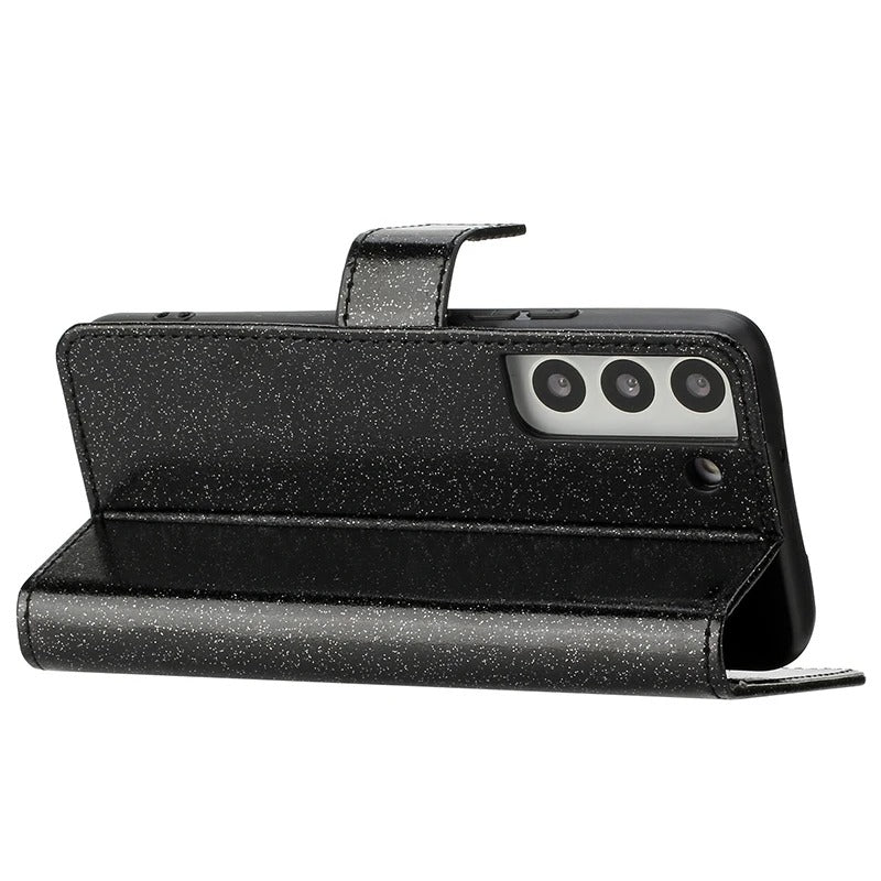 Luxury iPhone Flip Glitter Wallet Case — Bling Leather Book-Style Cover with Card Holder, Dual Layer Protection, Sparkling Design, Shockproof and Dustproof