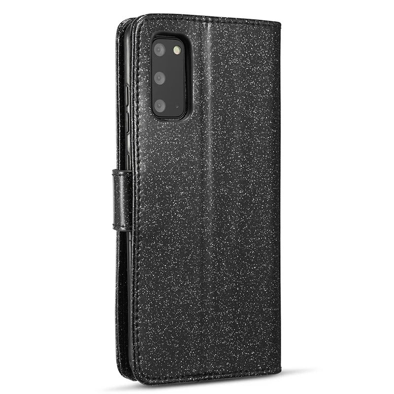 Luxury iPhone Flip Glitter Wallet Case — Bling Leather Book-Style Cover with Card Holder, Dual Layer Protection, Sparkling Design, Shockproof and Dustproof