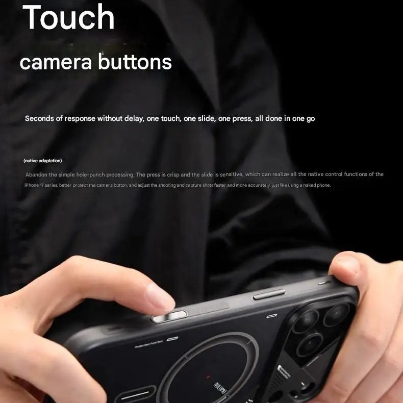 Luxury iPhone Frosted Magnetic Luminous Case — Translucent Full-Inclusive Anti-Drop Cover with Stand, Matte Shockproof Design for iPhone 17 Pro Max