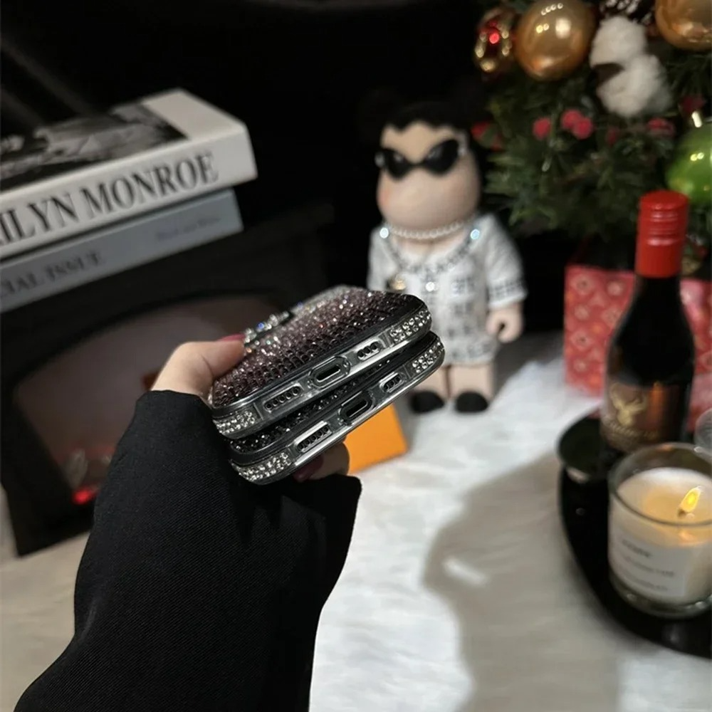 Luxury iPhone Glitter Diamond Case — Ultra-Thin Sparkling Cover, Slim Lightweight Design, Shockproof Anti-Fingerprint Scratch-Resistant Protective Finish