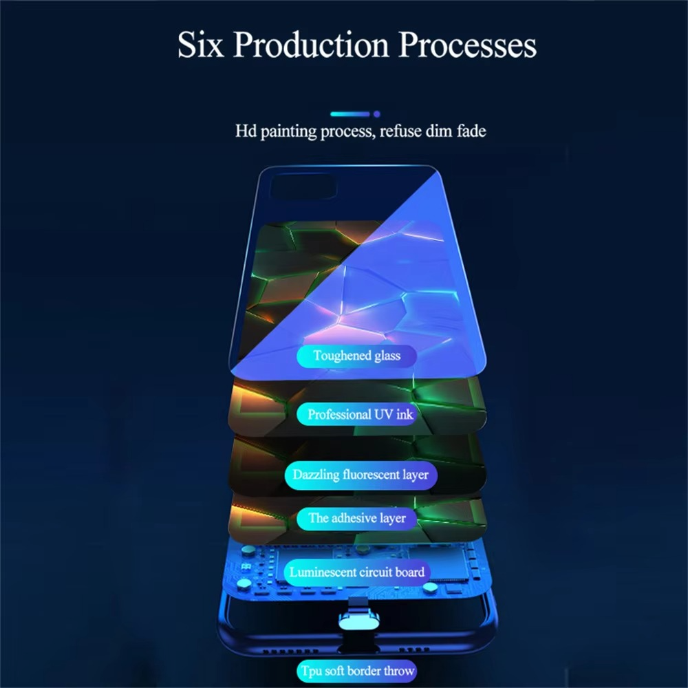 Luxury iPhone LED Luminous Case — Smart Voice-Activated Light Up Back Cover, Stylish Shockproof Design, Durable Protective Finish