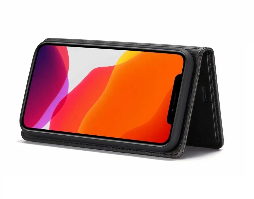 Luxury iPhone Leather Flip Case with Card & SIM Slots — Magnetic PU Leather Cover, Slim Folio Design, Full Body Protection, Lightweight and Stylish