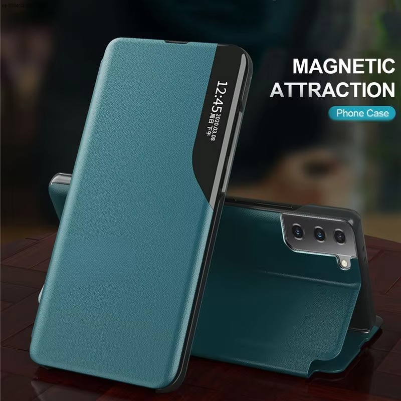 Luxury iPhone Leather Flip Wallet Case — Magnetic Stand Cover with Card Holder, Dual Layer Shockproof Protection, Anti-Fingerprint Scratch-Resistant Design