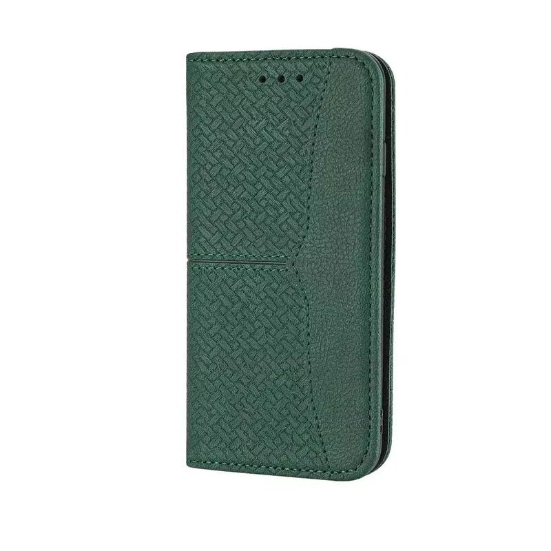 Luxury iPhone Leather Wallet Flip Case — Magnetic Cover with Card Holder, Kickstand Function, Dual Layer Shockproof Protection, Anti-Fingerprint Design