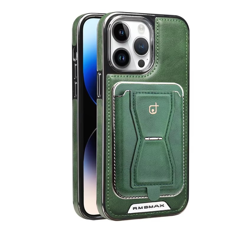 Luxury iPhone MagSafe Leather Wallet Case — Strong Magnetic Card Holder Cover with Kickstand, Shockproof Protection, Anti-Fingerprint Scratch-Resistant Design