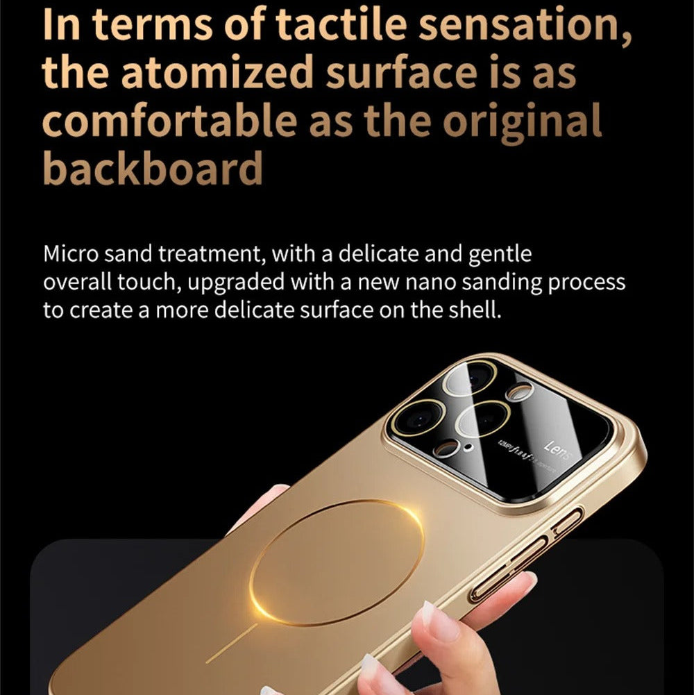 Luxury iPhone MagSafe Case Frosted Large Camera Window — Magnetic Wireless Charging, Slim Shockproof Bumper, Matte Anti-Fingerprint Scratch-Resistant Cover