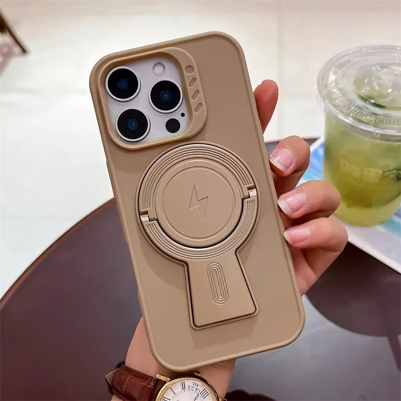 Luxury iPhone MagSafe Case with Lanyard — Magnetic Bumper Cover, Wireless Charging Compatible, Slim Shockproof Design with Kickstand Holder