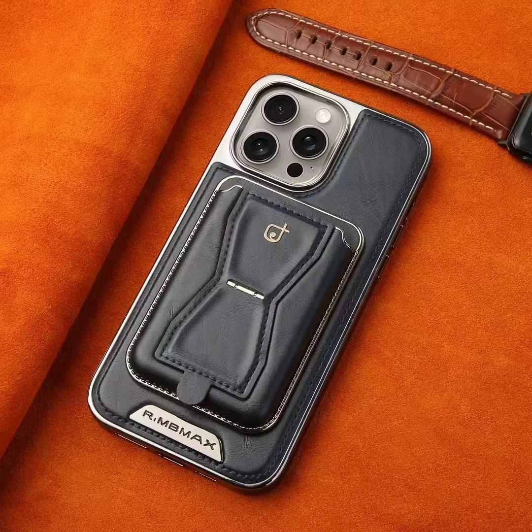 Luxury iPhone MagSafe Leather Wallet Case — Strong Magnetic Card Holder Cover with Kickstand, Shockproof Protection, Anti-Fingerprint Scratch-Resistant Design