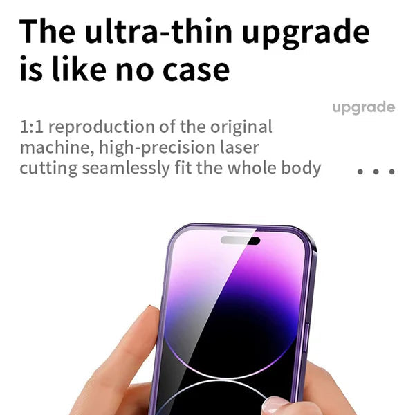 Luxury iPhone Magnetic Metal Case with Large Window Lens Protection — Aluminum Frame, Tempered Glass Screen Protector, Shockproof Slim Scratch-Resistant Cover