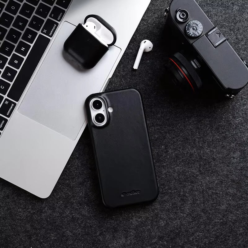 Luxury iPhone Magnetic Oil Wax Leather Case — Handmade Genuine Leather Cover with MagSafe, Slim Shockproof Design, Anti-Fingerprint Scratch-Resistant Finish