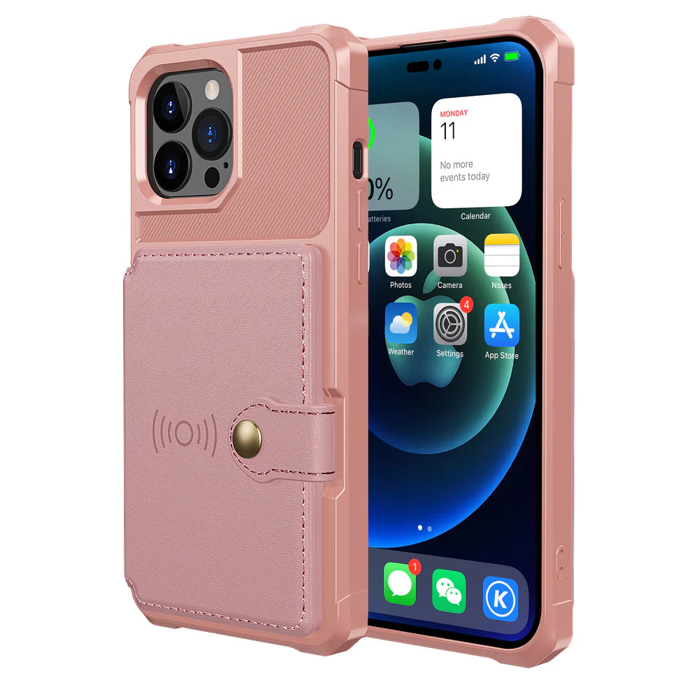 Luxury iPhone Magnetic Wallet Leather Case — Card Slot Holder, Flip Cover with Stand, Shockproof Anti-Drop Protection, Slim Dustproof Anti-Fingerprint Design