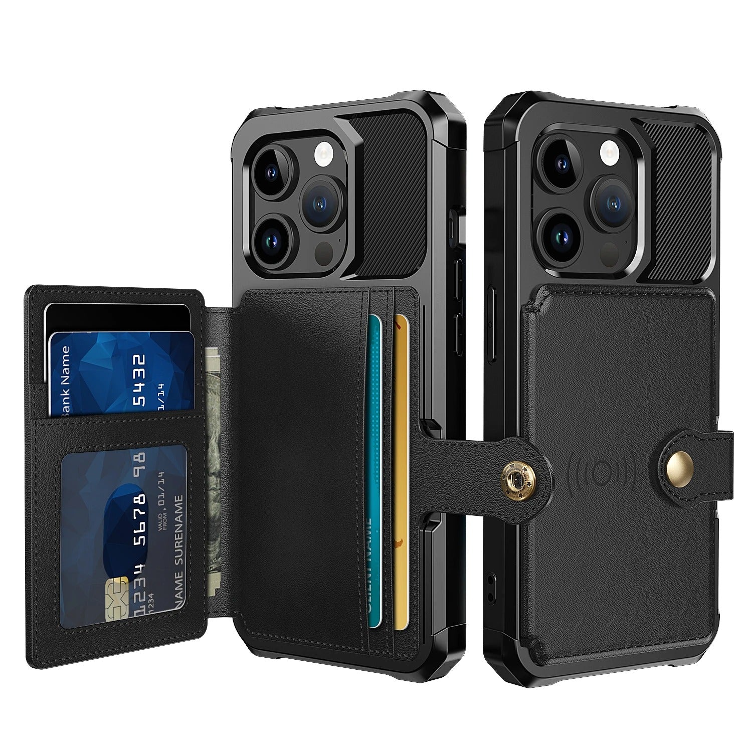 Luxury iPhone Magnetic Wallet Leather Case — Card Slot Holder, Flip Cover with Stand, Shockproof Anti-Drop Protection, Slim Dustproof Anti-Fingerprint Design