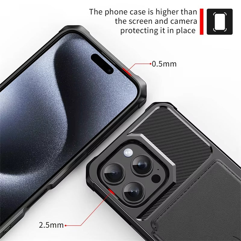 Luxury iPhone Magnetic Wallet Leather Case — Card Slot Holder, Flip Cover with Stand, Shockproof Anti-Drop Protection, Slim Dustproof Anti-Fingerprint Design