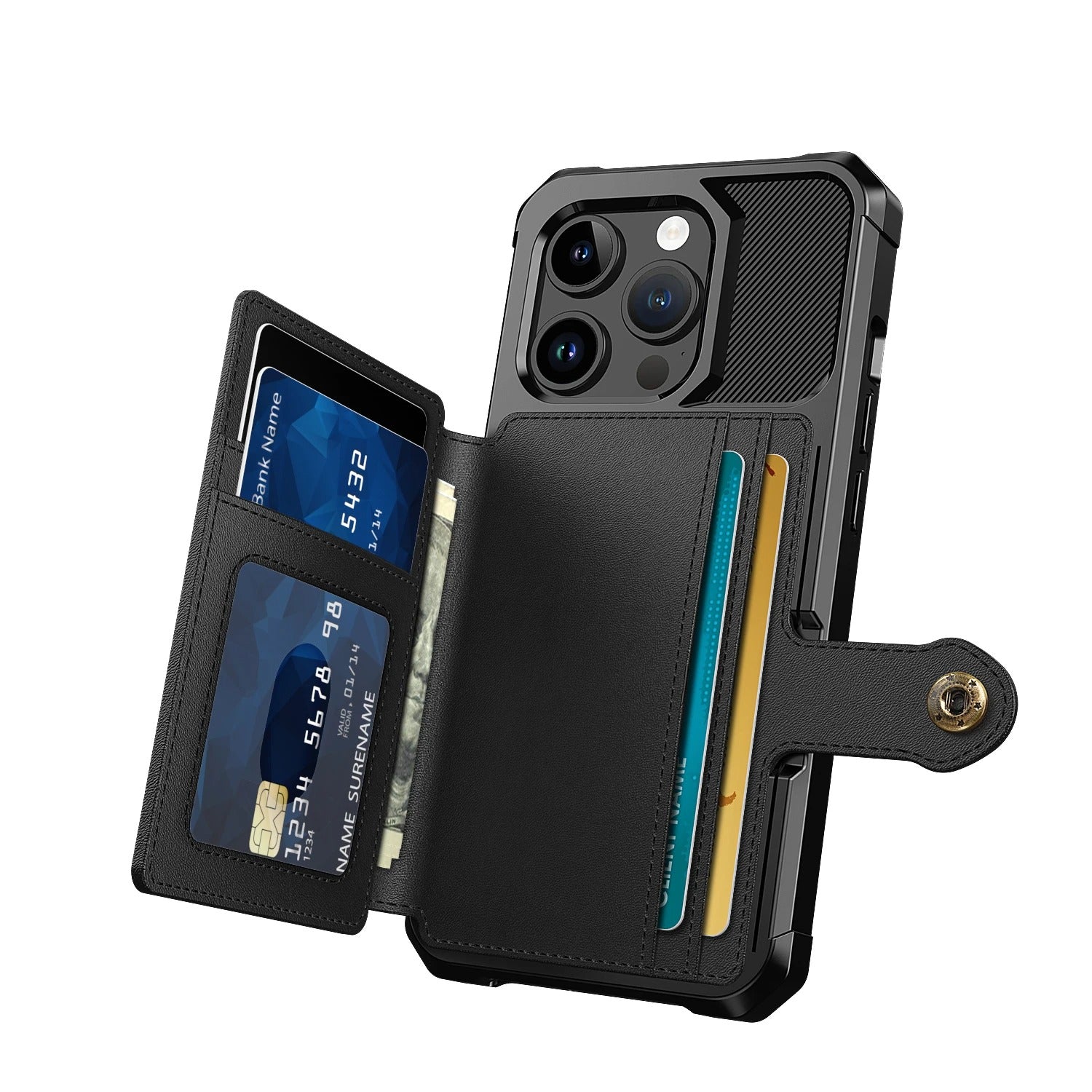 Luxury iPhone Magnetic Wallet Leather Case — Card Slot Holder, Flip Cover with Stand, Shockproof Anti-Drop Protection, Slim Dustproof Anti-Fingerprint Design
