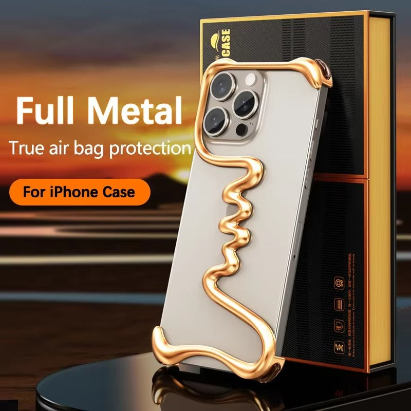 Luxury iPhone Metal Bumper Case — Aluminum Alloy Frameless Heat-Dissipation Frame, Lightweight Shockproof Anti-Slip Protective Cover