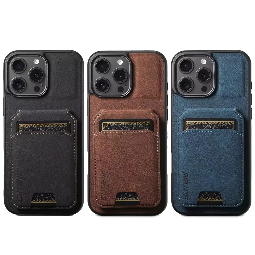 Luxury iPhone Case — PU Leather Wallet Cover with Card Holder, Magnetic Stand Design, Shockproof Protection and Stylish Non-Slip Pocket Finish