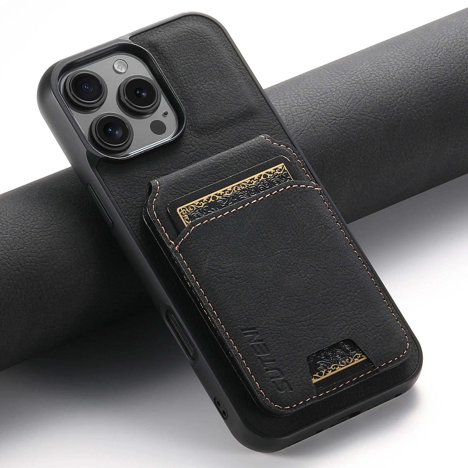 Luxury iPhone PU Leather Wallet Case with Card Holder — Magnetic Stand Cover, Shockproof Protection, Non-Slip Design, Stylish Pocket Phone Cover