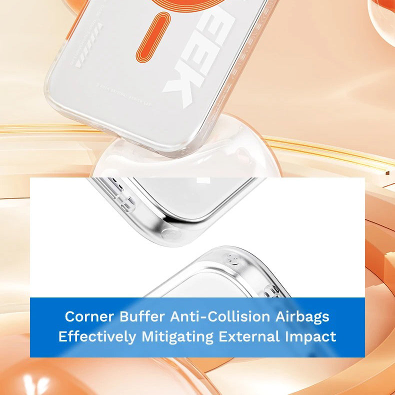 Luxury iPhone Transparent MagSafe Case — ROCK Shockproof Magnetic Cover, Wireless Charging Compatible, Clear Anti-Fingerprint Scratch-Resistant Design