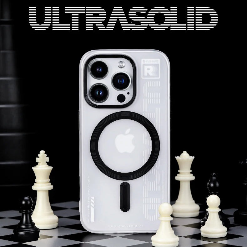 Luxury iPhone Transparent MagSafe Case — ROCK Shockproof Magnetic Cover, Wireless Charging Compatible, Clear Anti-Fingerprint Scratch-Resistant Design