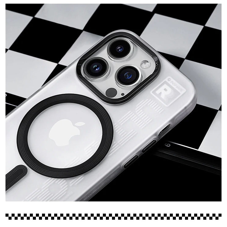 Luxury iPhone Transparent MagSafe Case — ROCK Shockproof Magnetic Cover, Wireless Charging Compatible, Clear Anti-Fingerprint Scratch-Resistant Design