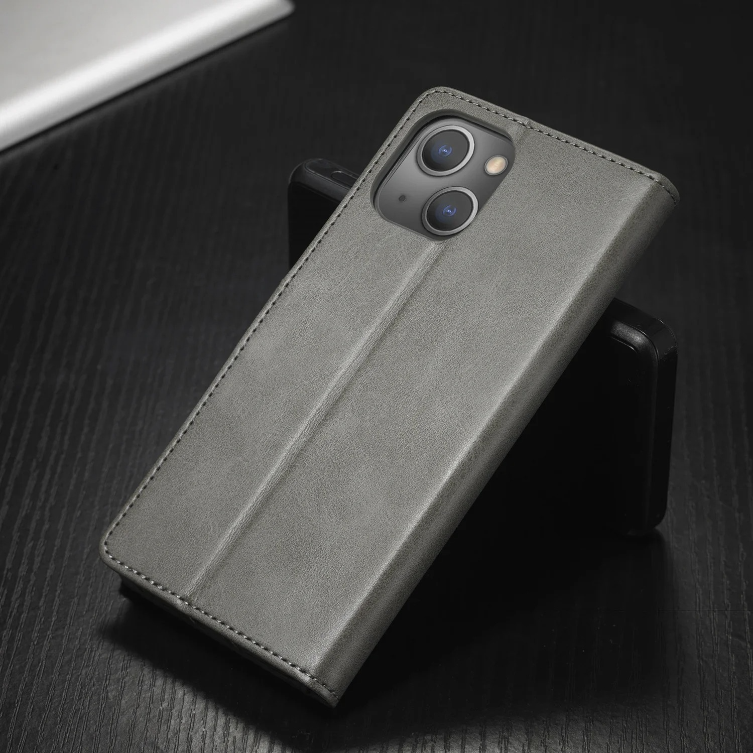 Luxury iPhone Case PU Leather Wallet Folding Cover — Card Holder Slot, Kickstand Function, Full Access to Ports, Shockproof Drop Protection