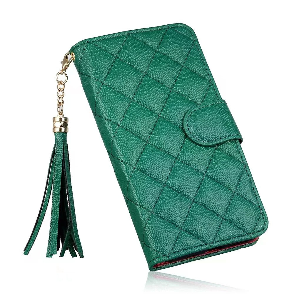 Luxury iPhone Wallet Flip Leather Case — Card Holder Slot, Cute Stylish Design, Stand Function, Full Body Protection, Lightweight Non-Slip Dustproof Cover