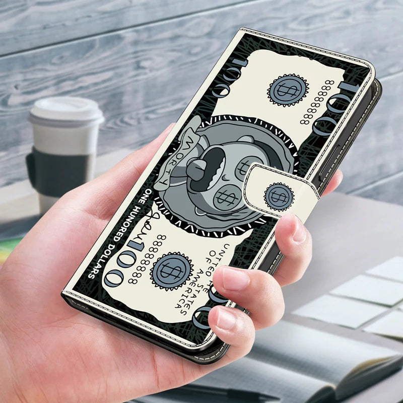 Premium 3D Leather Flip Wallet Case - PU Leather Flip Cover with Card Slots, Anti-Fingerprint & Scratch-Resistant Design