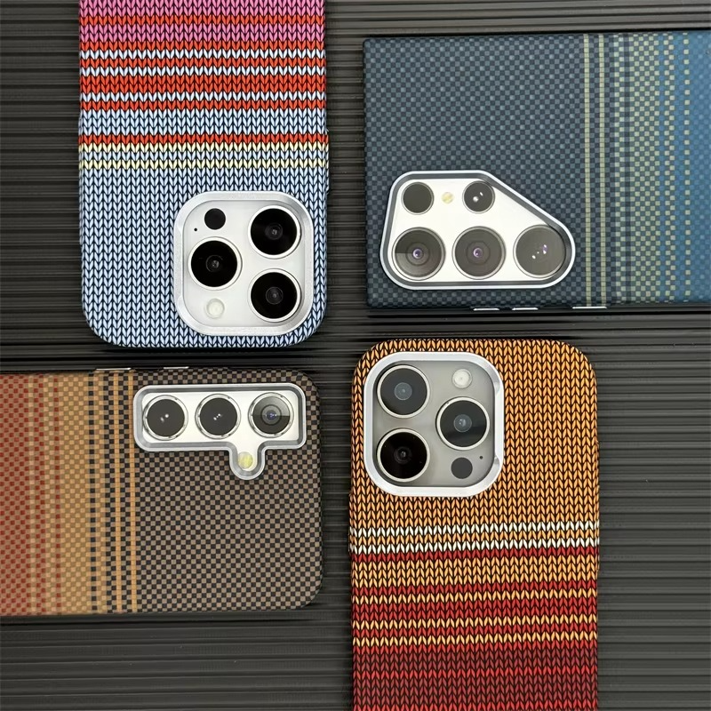 Premium Carbon Fiber Texture iPhone Case — Half-Wrapped MagSafe Compatible, Shockproof, Anti-Fingerprint, Anti-Scratch, Lightweight Wireless Charging Cover