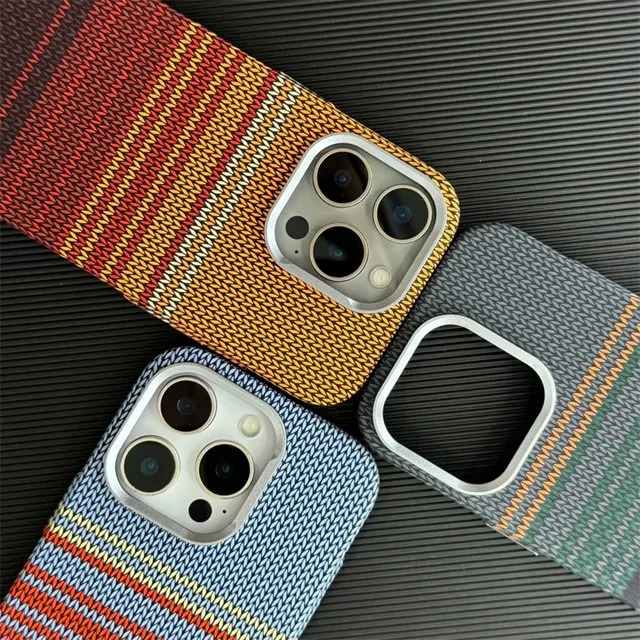 Premium Carbon Fiber Texture iPhone Case — Half-Wrapped MagSafe Compatible, Shockproof, Anti-Fingerprint, Anti-Scratch, Lightweight Wireless Charging Cover