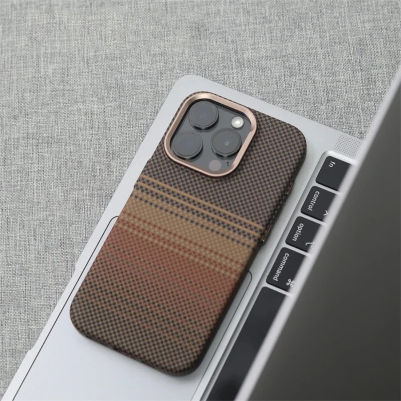 Premium Carbon Fiber Texture iPhone Case — Half-Wrapped MagSafe Compatible, Shockproof, Anti-Fingerprint, Anti-Scratch, Lightweight Wireless Charging Cover