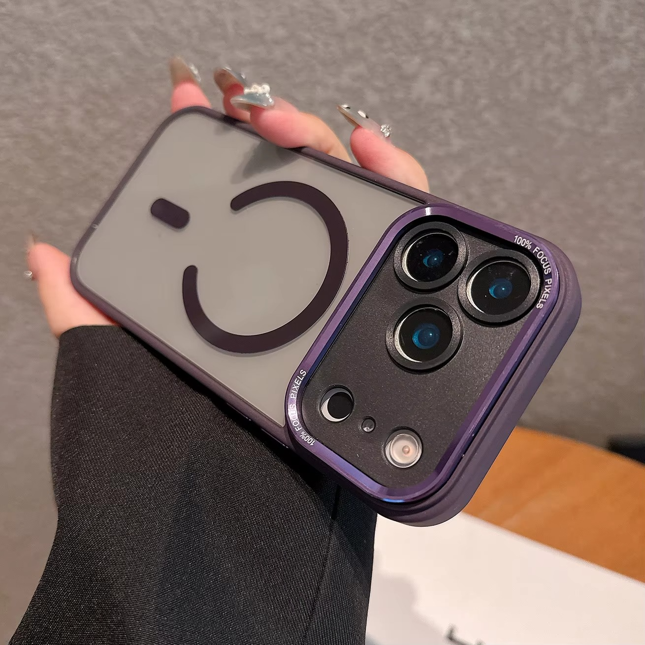 Premium Clear Magnetic iPhone Case MagSafe Compatible Shockproof Anti-Fingerprint Cover with Wireless Charging Support and Slim Grip Design