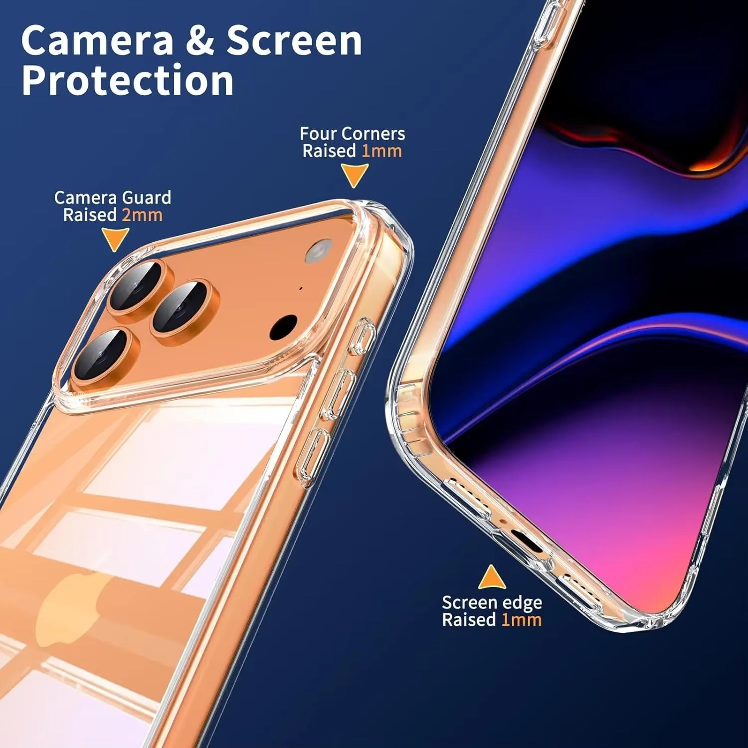 Premium Clear iPhone Case Ultra Thin Shockproof Protective Cover — Anti-Fingerprint TPU + PC Hybrid Design with Non-Slip Grip and Scratch Resistance