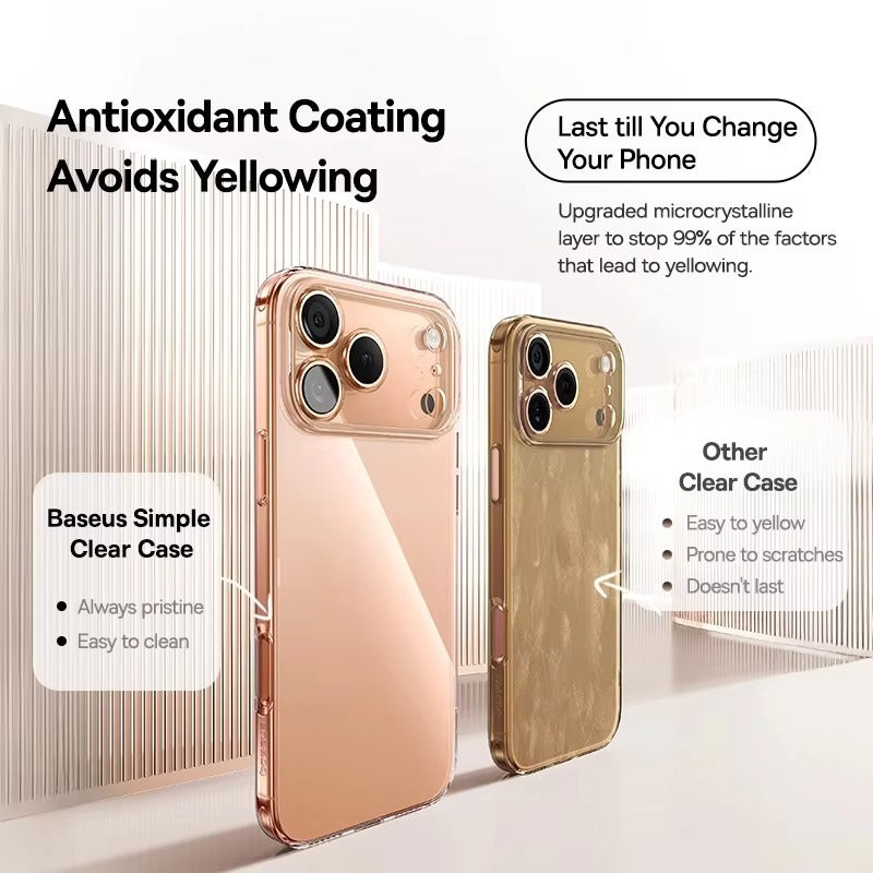Premium Clear iPhone Case Ultra Thin Shockproof Protective Cover — Anti-Fingerprint TPU + PC Hybrid Design with Non-Slip Grip and Scratch Resistance