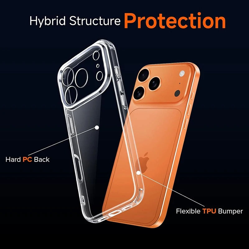 Premium Clear iPhone Case Ultra Thin Shockproof Protective Cover — Anti-Fingerprint TPU + PC Hybrid Design with Non-Slip Grip and Scratch Resistance