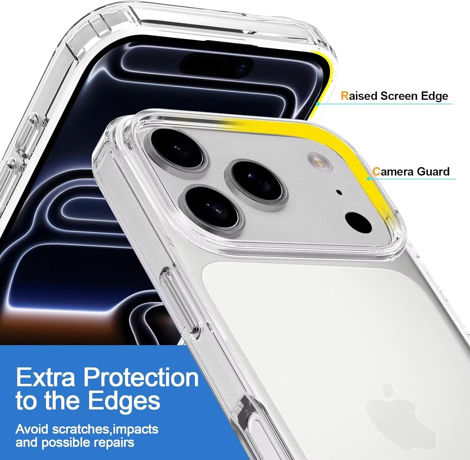 Premium Clear iPhone Case Ultra Thin Shockproof Protective Cover — Anti-Fingerprint TPU + PC Hybrid Design with Non-Slip Grip and Scratch Resistance