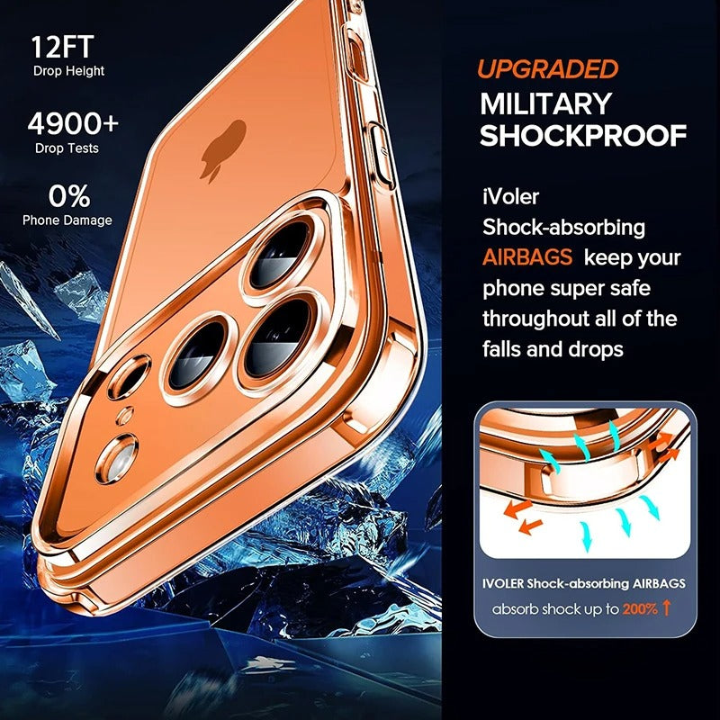 Premium Clear iPhone Case Ultra Thin Shockproof Protective Cover — Anti-Fingerprint TPU + PC Hybrid Design with Non-Slip Grip and Scratch Resistance