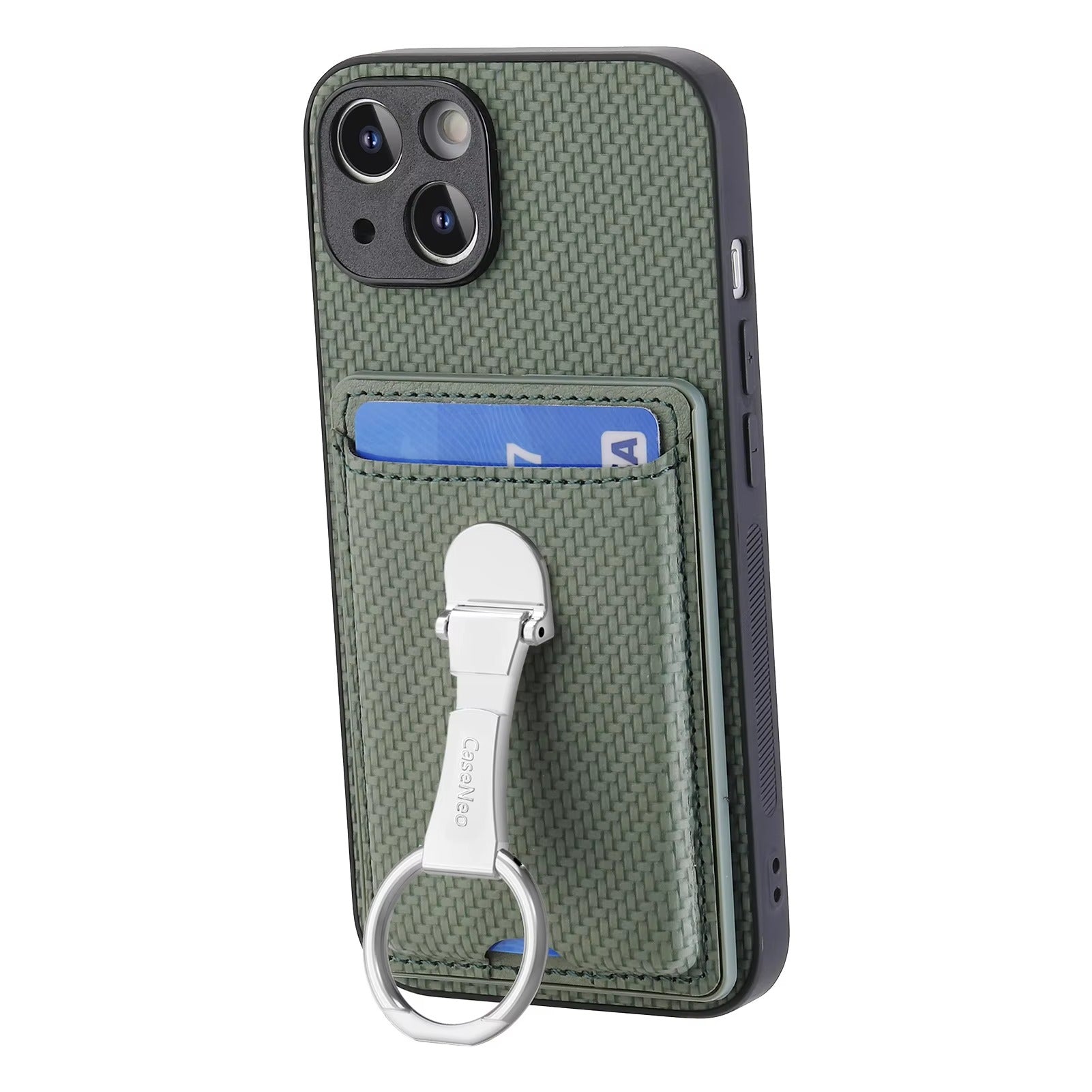 Premium iPhone Case — Leather Wallet Cover with Card Holder, Finger Ring Stand, Magnetic Grip and Lightweight Anti-Scratch Design