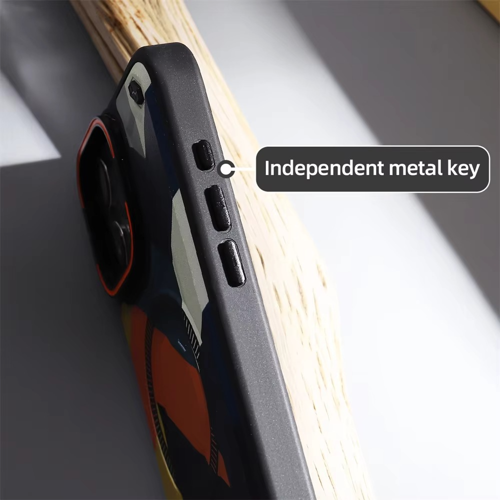 Premium MagSafe Magnetic iPhone Case — Camouflage Graffiti Armor Cover with Invisible Lens Holder, Kickstand, Anti-Fingerprint Matte Protection