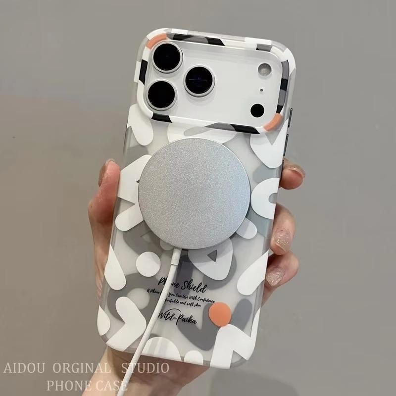 Premium MagSafe Magnetic iPhone Case — Matte Graffiti Pattern Shockproof Cover with Anti-Fingerprint Grip and Wireless Charging Compatibility